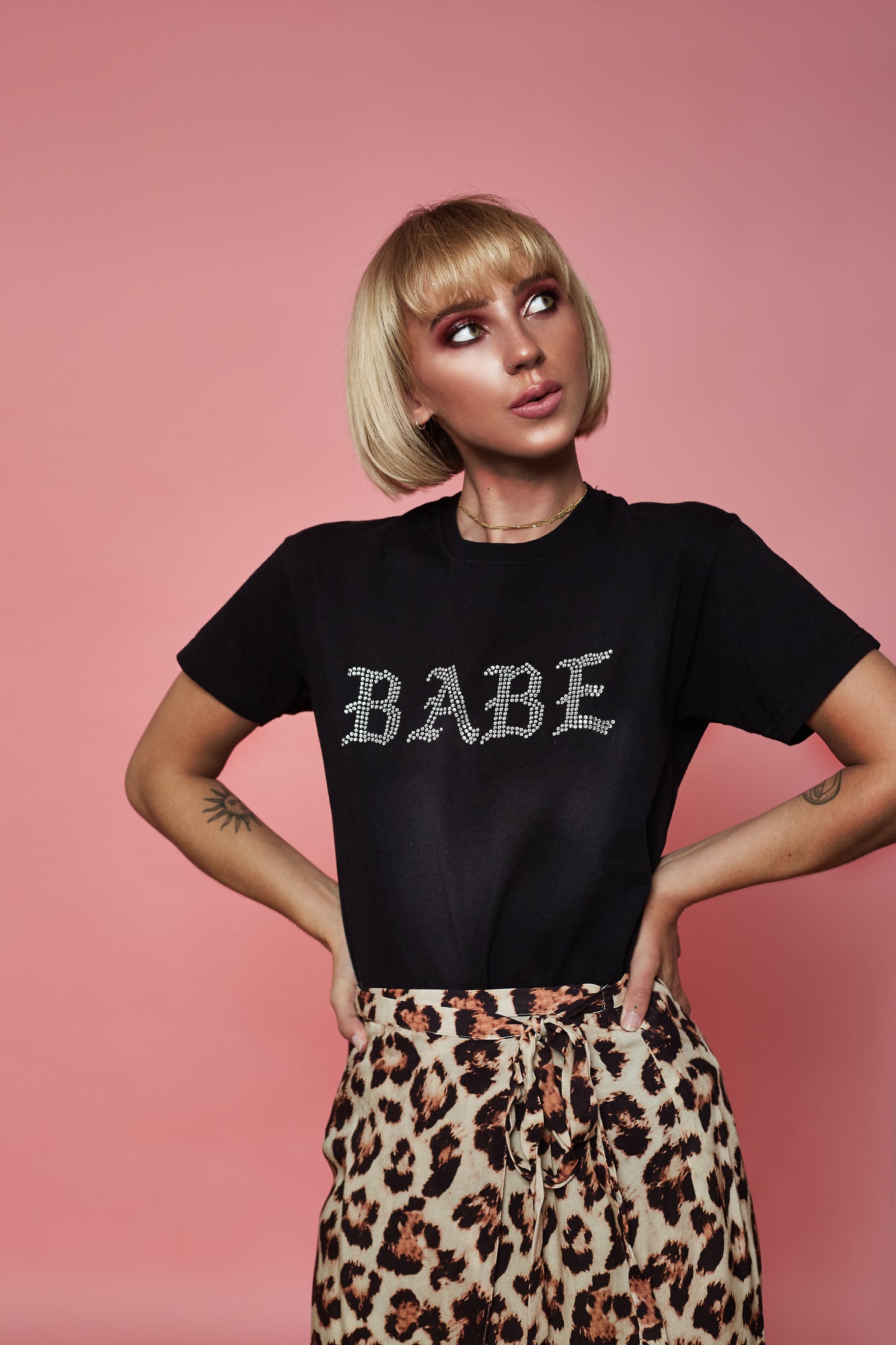 Babe Rhinestone Tee (Black)