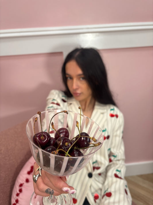 Cherry Pinstripe Blazer