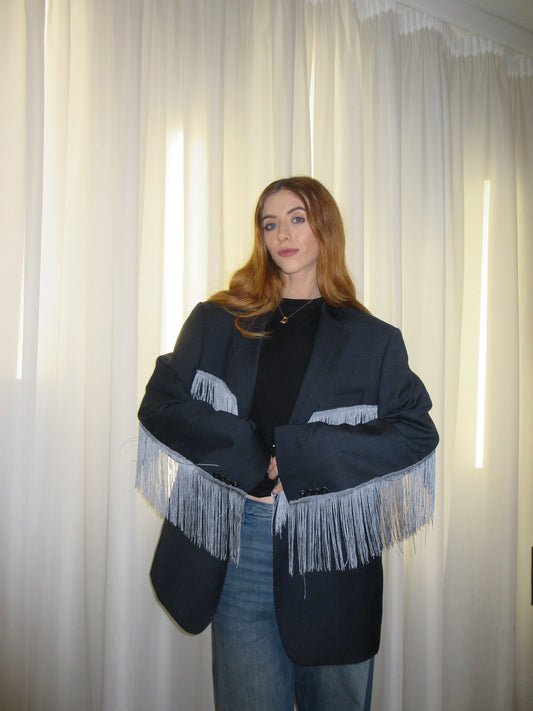 Silver Fringed Blazer