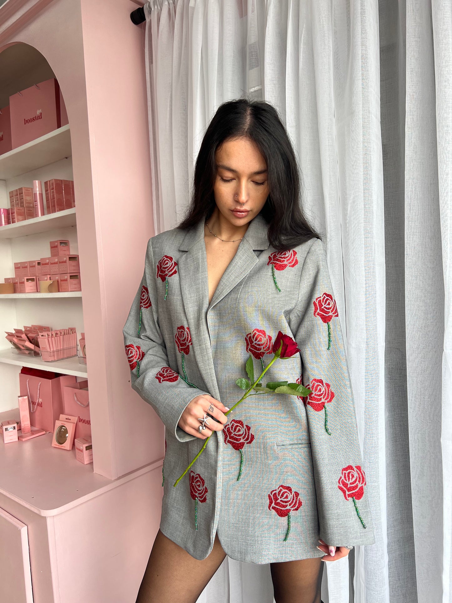 Grey Rose Blazer