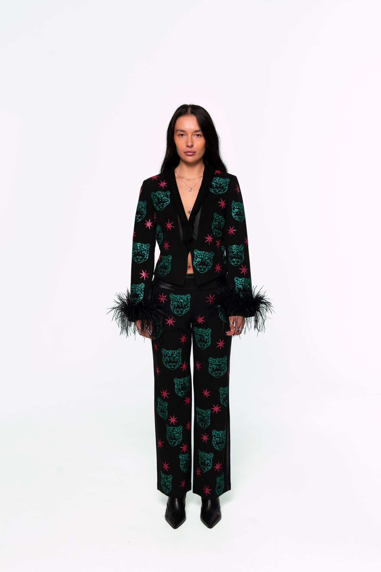 Leapord Starry Tuxedo Suit