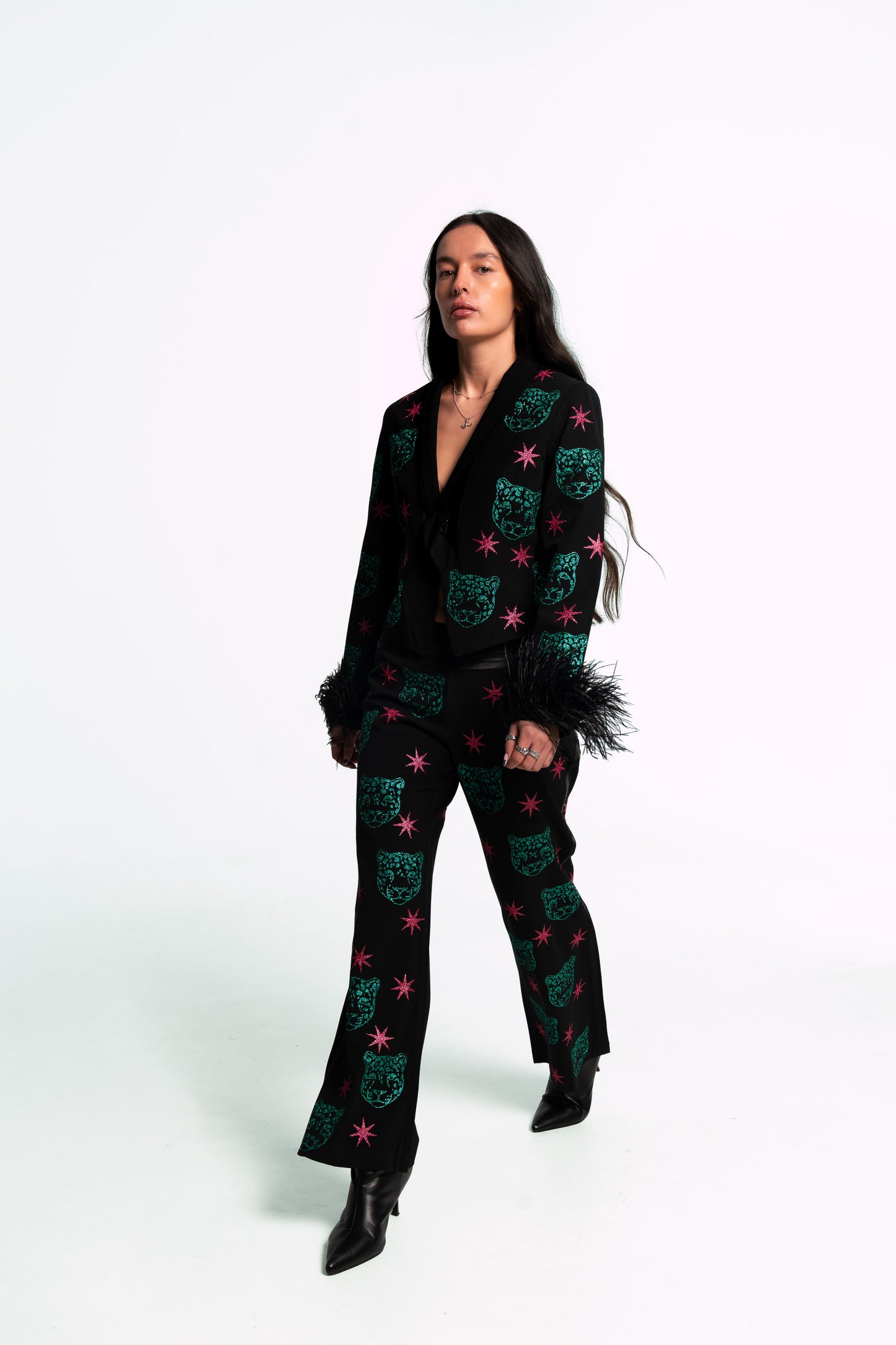 Leapord Starry Tuxedo Suit